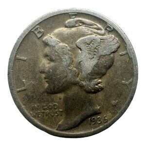 Silver Mercury Dime - 1936